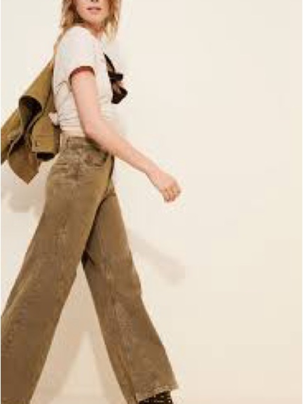 Free People We The Free Eden High Slouchy Wide Leg Jeans Taupe Brown Size 29 - Picture 2 of 13